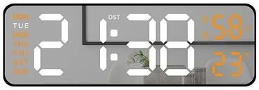 Uplifted Goods Large Digital Wall Clock With Temperature Humidity Auto Dimming USB Powered l