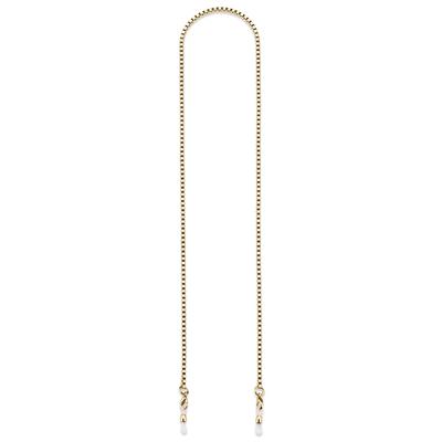 Brillenkette BRUNO BANANI "Schmuck Geschenk - Perfekt zu Brille und Sonnenbrille", gold (gelbgoldfarben), Tragebänder, HerrenL:75cm, Aluminium, Messing, Silikon, als Maskenkette tragbar, L:75cm