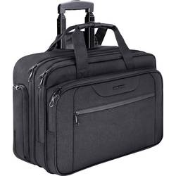 KROSER Notebook Trolley Laptop Handgepäck Koffer, Rolling Case mit Rädern Bis zu 17,3 Zoll Schwarz LGX711