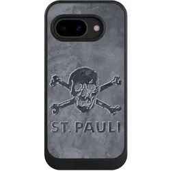 Nivocase Hülle für Google Pixel 9a Handyhülle NIVOcore Case Schwarz Beton FC St. Pauli Logo (Google Pixel 9a), Smartphone Hülle, Schwarz