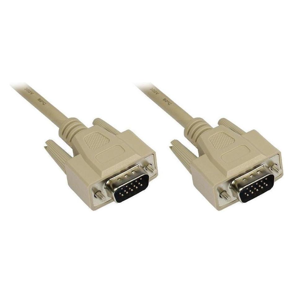 Varia Anschlusskabel VGA Stecker an Stecker, grau, 3m (3 m) (4310-3)