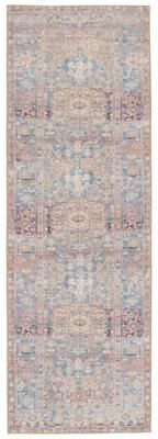 Machine Washable Gracewood Hollow Chambers Blue/ Beige Medallion Area Rug