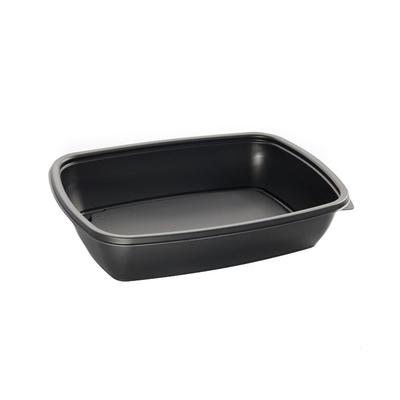 MONOUSO - Wiederverwendbare Plastikbehälter aus PP Schwarz 900ml 23x16,5cm 900ml (75 Stück)