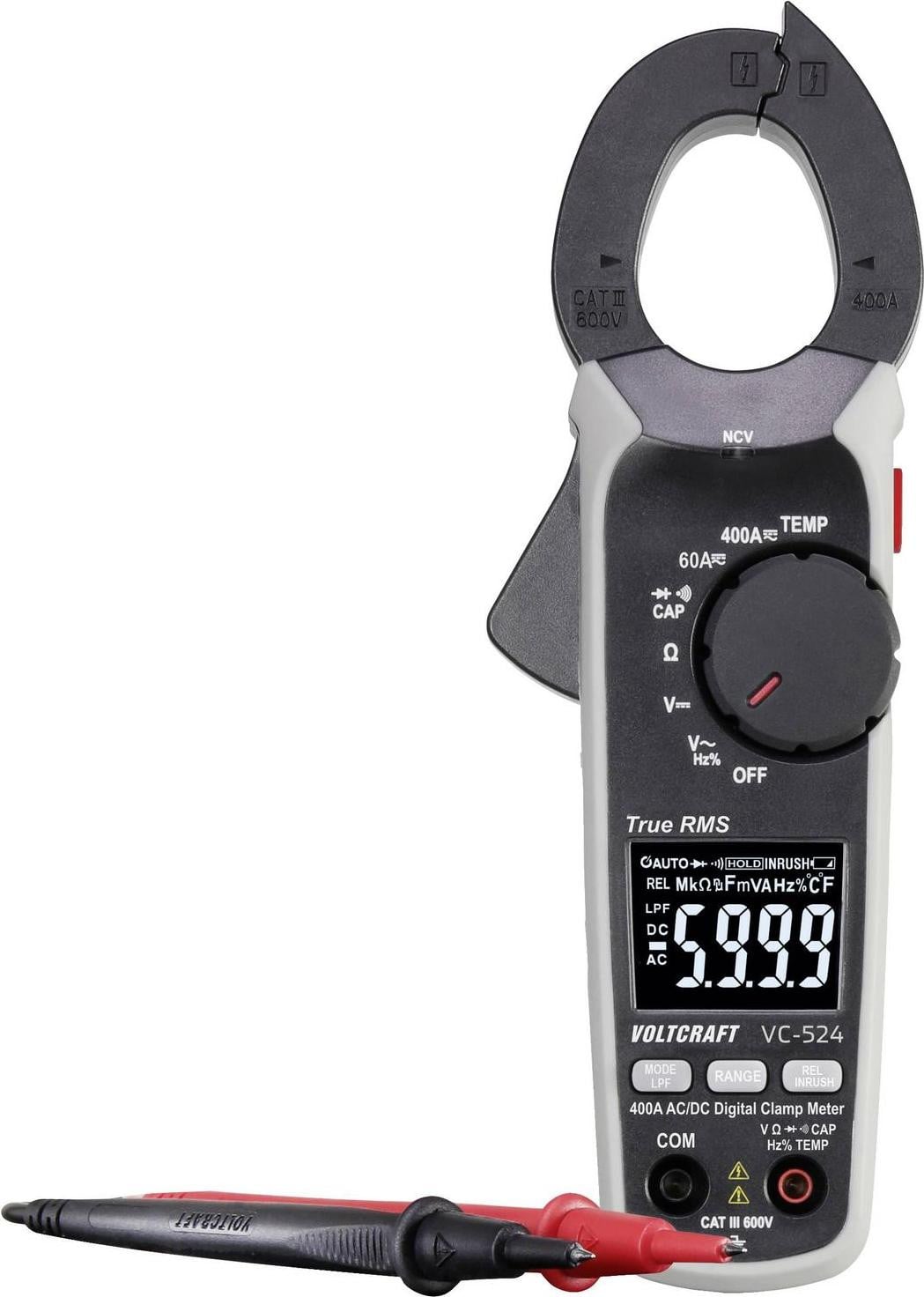 Voltcraft VC-524 Digitale stroomtang CAT III 600 V met 6000 weergaven