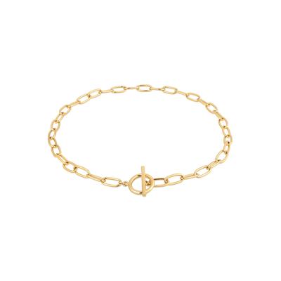 Kette ohne Anhänger ELLI "Halskette Gliederkette T-Steg Verschluss Goldfarben" Gr. 45, gold, Halsketten, Damen, ohne Stein, Messing