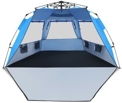 Costway 3-4 Person Easy Pop Up Beach Tent UPF 50+ Portable Sun Shelter-Blue