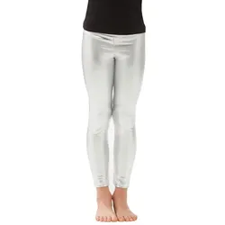 Kinder-Lack-Leggings, silber