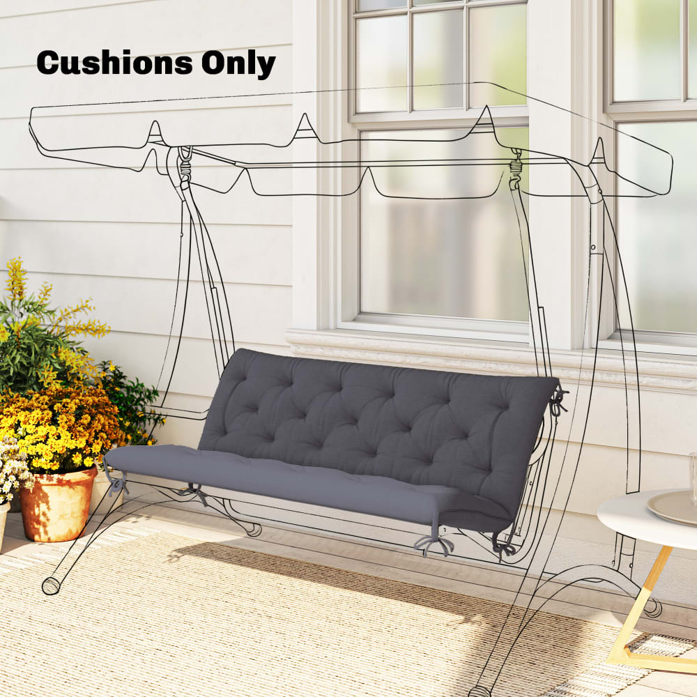 Outsunny Coussin banc de jardin 3 places gris Gris 150x8x98cm