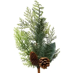 Christmas Decorations Künstlicher Tannenzweig 53cm mit Tannenzapfen Farnzweige Kunstzweige Dekozweige