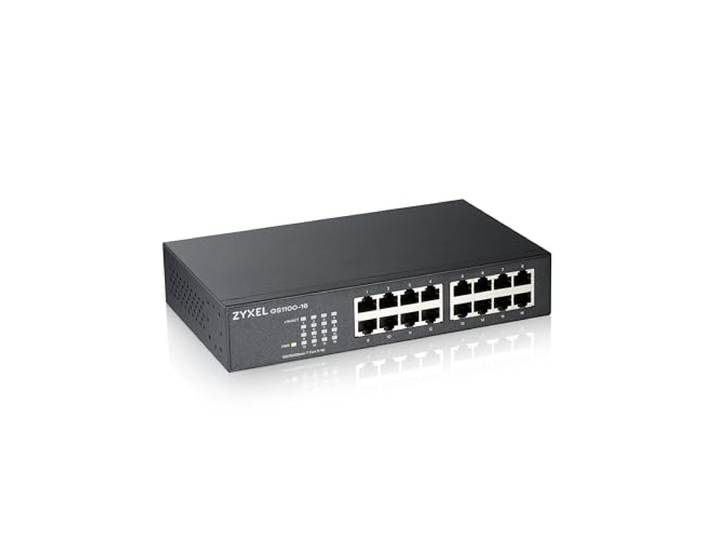 Zyxel 16 Poort Netwerk Ethernet Switch Unmanaged+ Gigabit GS1100-16