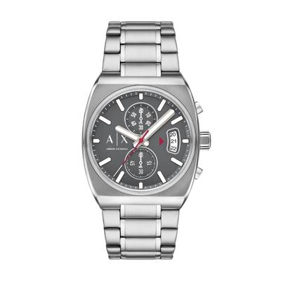 Chronograph ARMANI EXCHANGE, silber (edelstahlfarben), Armbanduhren, Herren, Chronograph, Quarzuhr, Armbanduhr, Herrenuhr, Edelstahlarmband, analog, Tag