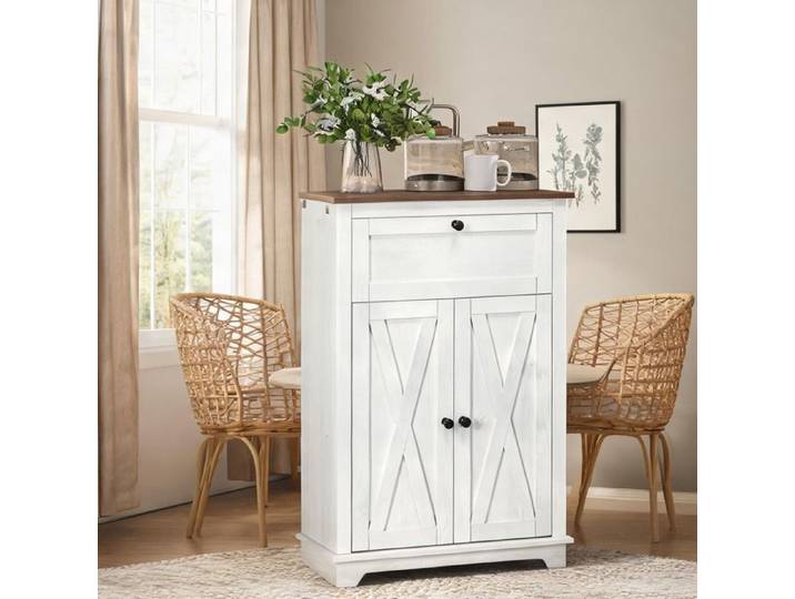 Servers and Sideboards and with Blanc Panneau De Particules and 23.6 x 11.8 x 34.5 in