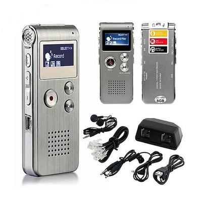 Tragbarer wiederaufladbarer digitaler Sprachrekorder mit 8GB MP3-Player kompakter Diktiergerät für Notizen Besprechungen