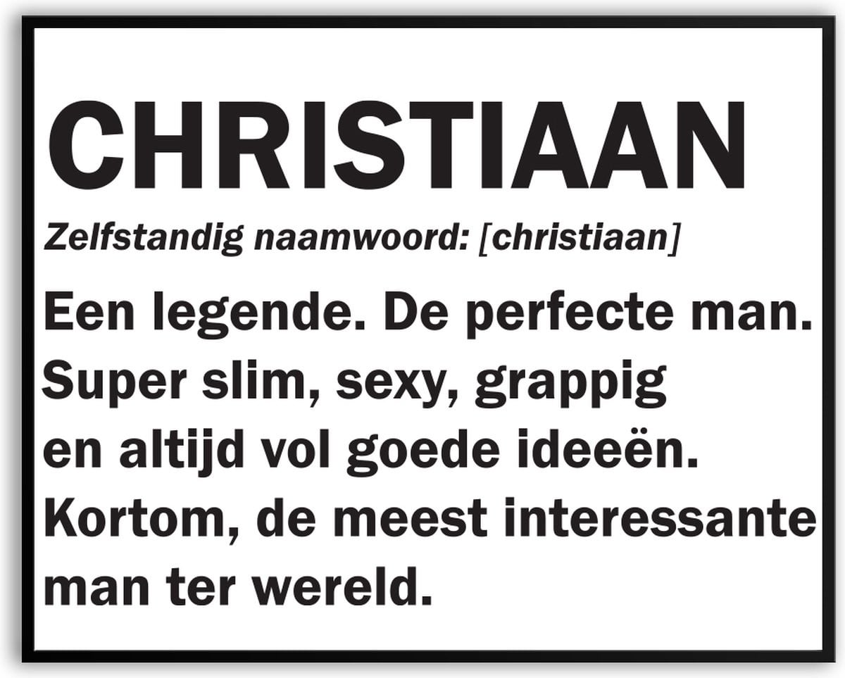Christiaan Woordenboek Poster met Glas en Ophangsysteem, 30 x 40 cm