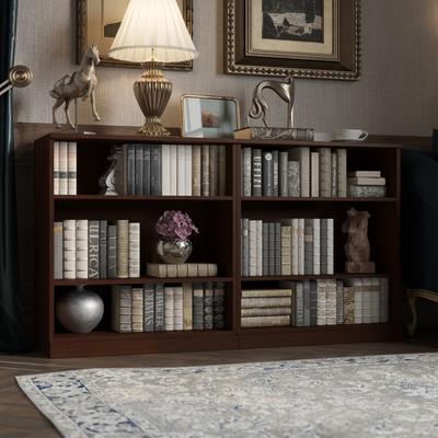 "Palace Imports Premium Solid European Oak Short Open Modular 6-Shelf Bookcase, 64"" W x 35.75"" H"