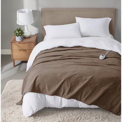 Serta Travis Heated Tri-Rib Microfleece Blanket