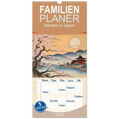 Familienplaner 2026 - Hanami in Japan mit 5 Spalten (Wandkalender, 21 x 45 cm) CALVENDO