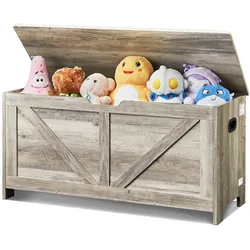 VEVOR Kindersitzbank Spielzeug Aufbewahrungsbank, Sitzbank mit Stauraum Kinder Spielzeugkiste, Spielzeug Aufbewahrung, Spielzeugkiste mit Klappdeckel und Sicherheitsscharnier, 990 x 395 x 480 mm