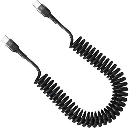 INF Type-C zu Type-C 2M Feder-Einziehkabel 5A Schnellladekabel kompatibel mit Huawei, Apple, Android