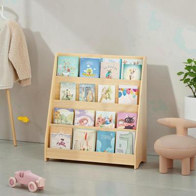 CARMORICO 4 Tier Toddler Book Display Rack, Kids Bookshelf to Organize Bedrooms, Playrooms and Classrooms