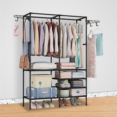 DEVERA Multifunctional Freestanding Garment Rack Organizer