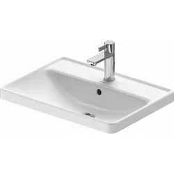 Duravit D-Neo Einbau-Waschtisch 0357600027 60x43,5cm, Einbau von oben, Hahnloch und Hahnlochbank, Überlauf, weiß