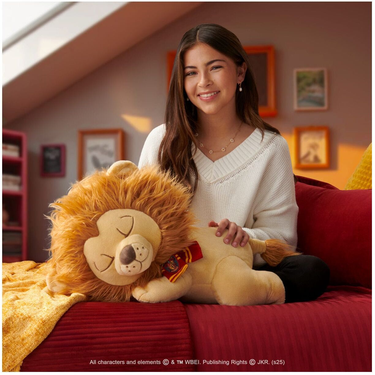 Harry Potter Gryffindor Sleeping Lion Plush Toy - 18 Inch - Officially Licensed by Warner Bros - Jazwares - Ages 2+