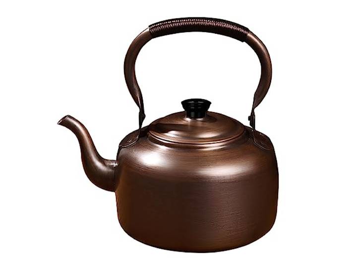 Wasserkessel Pfeifkessel,Handgeschmiedet Aus Verdicktem Reinem Kupfer,Automatische Sirene,Wenn das Wasser Kocht,Geflochtener Seilgriff zum Schutz Vor Verbrühungen,3L/5L (A/3L/Hooting)