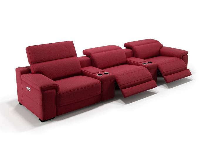 Stoff Kino Couch 3-Sitzer SORA mit Verstellung