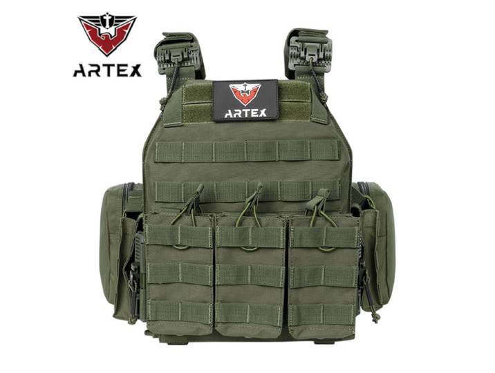 Gilet tactique de chasse en nylon 1000D de haute qualité à dégagement rapide avec triple porte-chargeur, gilet tactique