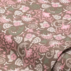 Baumwollstoff Vintage Blumen "Sina", braun-color