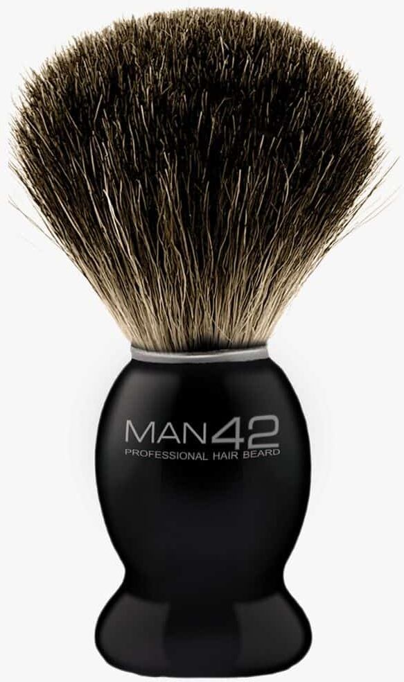 Man42 Pennello da Barba con Setole in Tasso Nero e Manico Nero