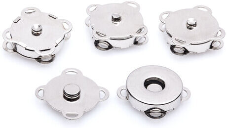 buttinette Magnet-Verschlüsse mit Ösen zum Annähen, 19 mm Ø, 4 Stück