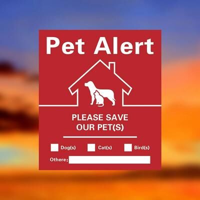 Inspired Living 4 Pack Pet Alert Stickers Static Cling Window Decals For Emergency Pet Rescue d