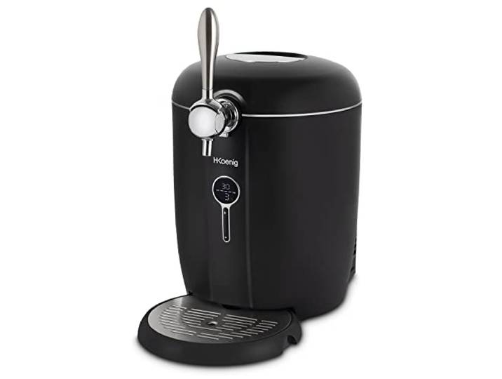 H.Koenig Bierzapfanlage BW1688 - Kompatibel mit allen 6L und 5L Universal-Druckfässern, Integrierte Kühlung, Temperatur einstellbar zwischen 3°C und 12°C