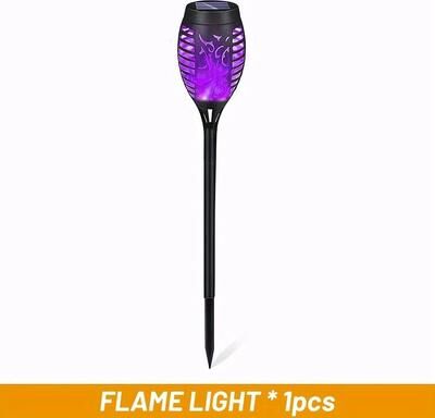 Uplifted Finds 12 LED Solar Flame Torch Light   Halloween Exclusive Flickering Waterproof Garden Lamp purple