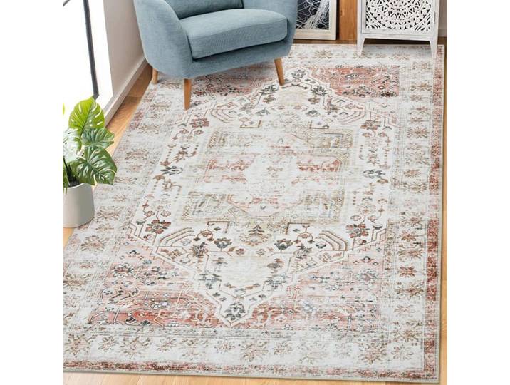Tapis salon 200x290 cm scandinave pour chambre salon cuisine marron