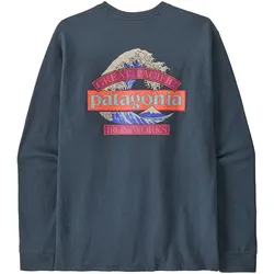 Patagonia Herren Long-Sleeved Great Waves Responsibili-Tee - L - Summit Blue