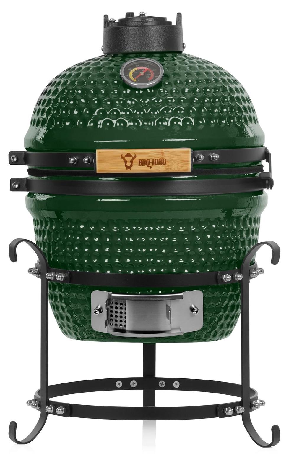Keramik Holzkohlegrill Kamado Grill - Ø 32 cm - Grün - Mit Thermometer