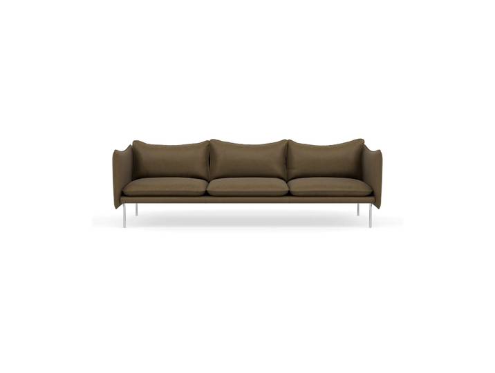 Fogia Tiki Sofa 3-Sitz Vintage Tabacco-polished stainless steel