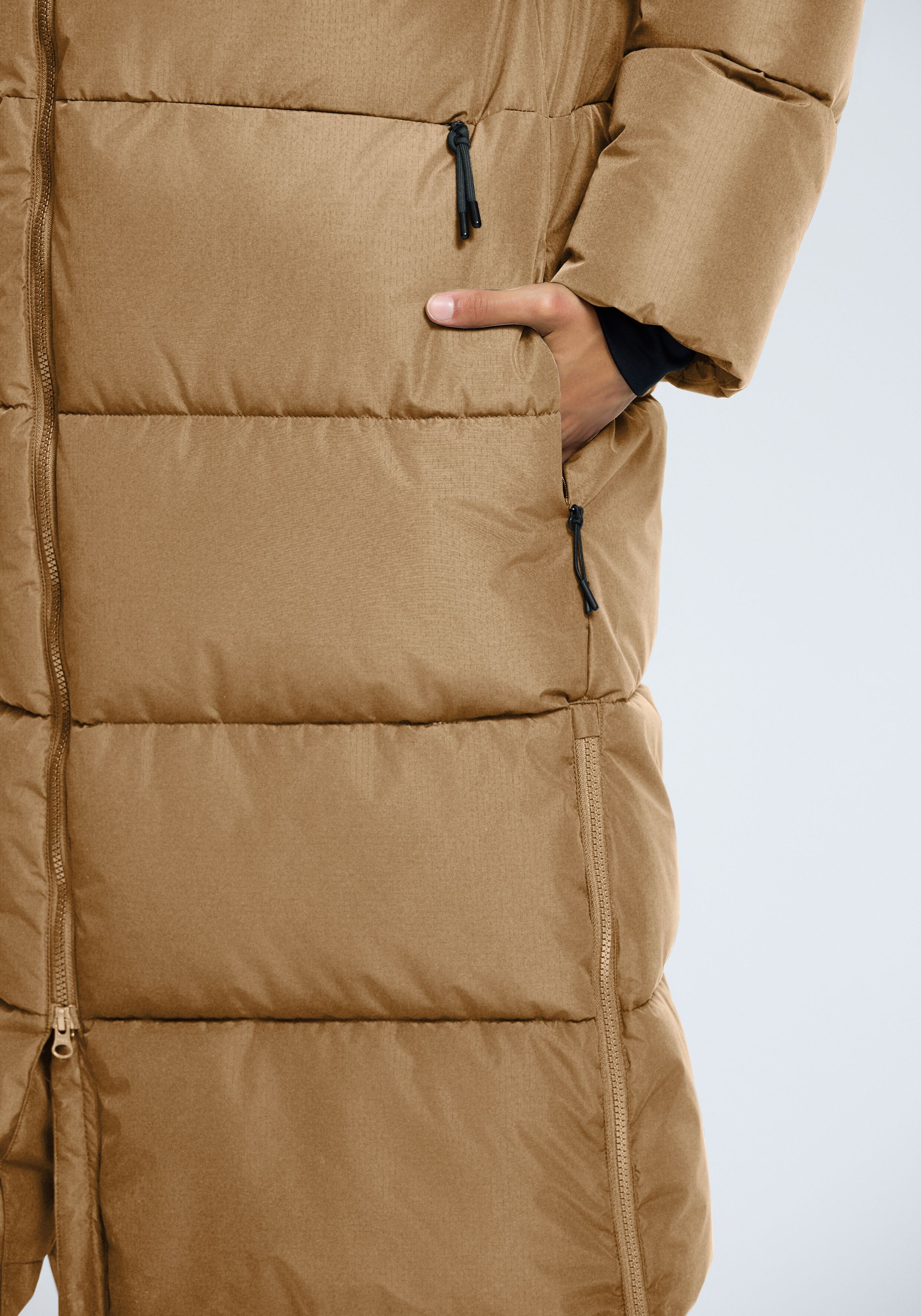 Steppmantel ICEPEAK "ADDIA", Damen, Gr. 48, braun, Obermaterial: 100% Polyester, Mäntel Steppmantel, sportlicher Stil, wasserdicht mit 10000 mm Wassersäule, winddicht