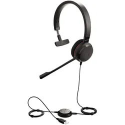 Jabra Evolve 30 II MS Mono (Kabelgebunden, USB-A, Skype), Office Headset, Schwarz
