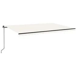 vidaXL Markise Manuell Einziehbar 500x300 cm Creme