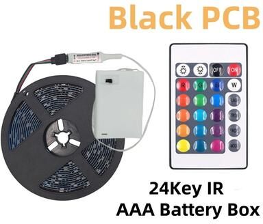Uplift Picks Portable Battery Powered RGB LED Strip For Colorful Flexible Accent Lighting black (24 Key Kit) 1m ip65 Waterproof