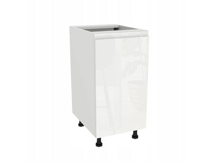 Laclar FREZO Spülenunterschrank - Grifflos - Soft-Close - Hochglanz - Funktional & Elegant für Ihre Küche - 40x48,5x72 cm - Weiß, Front: Hochglanz Weiß grifflos