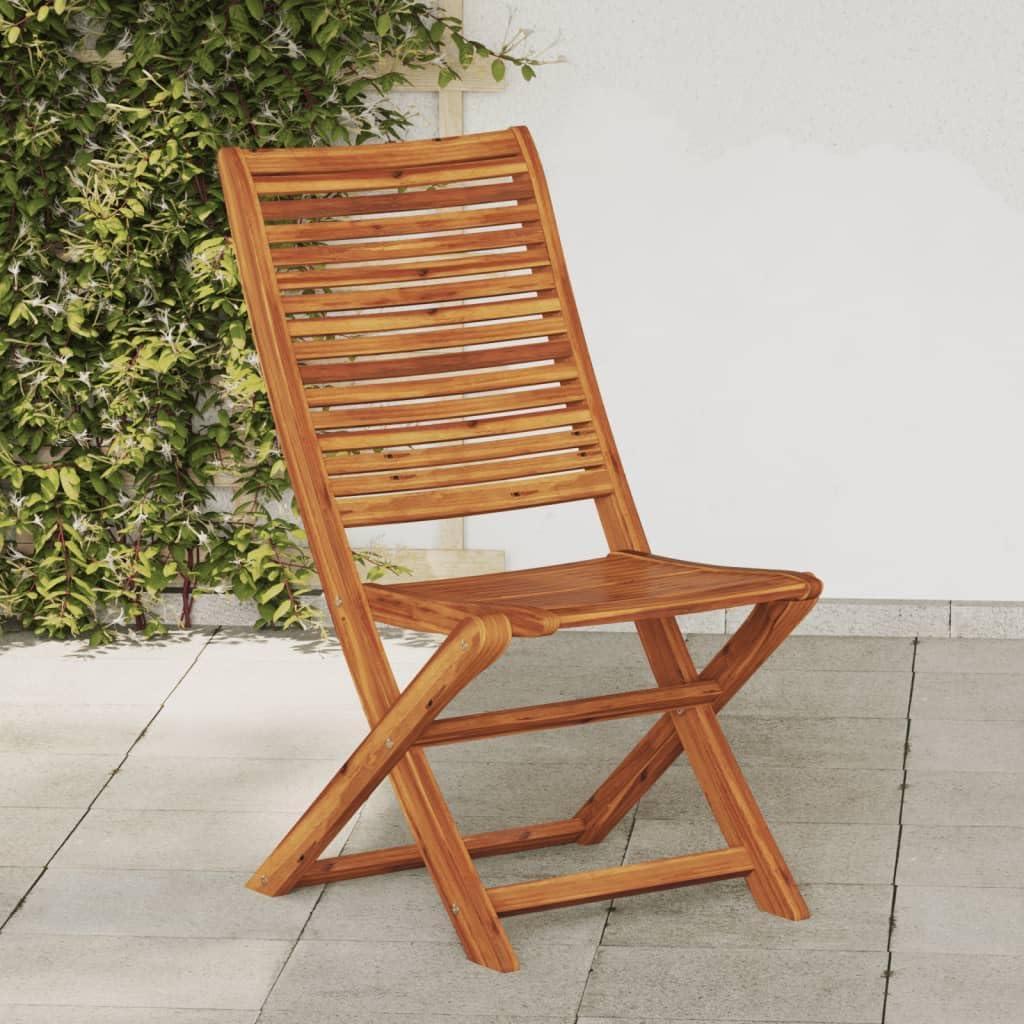 Klappbare Gartenstühle im 2er-Set aus geöltem Akazien-Massivholz, 51x66x95cm, für Terrasse und Esszimmer, bis 110kg belastbar