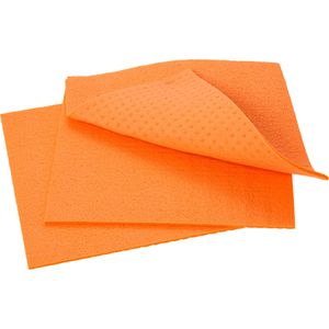 Sito Spültuch Schwammtuch, 18 x 20 cm, aus Zellulose & Baumwolle, orange, waschbar, 10 Stück