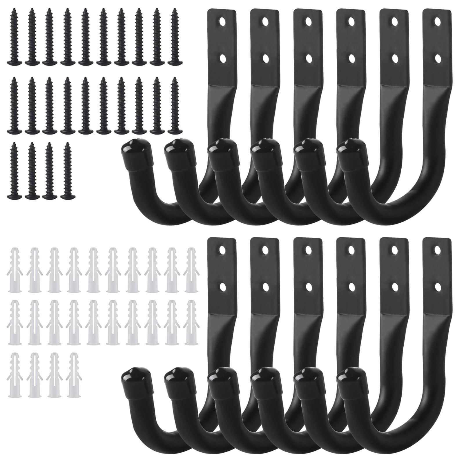 Set van 12 robuuste wandhaken voor garage en tuin