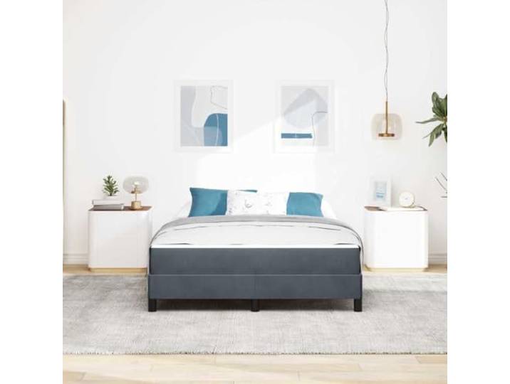 KTHLBRH Doppelbett dunkelgrau 160 x 200 cm mit Matratze Holzrahmen, Taschenfederkernmatratze, mittlere Härte, maximale Belastung 280 kg