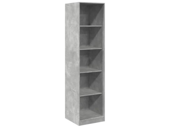 HNSMFPRE Schrank, Betongrau, 50 x 50 x 200 cm, Spanplatte 5 Fächer, Wandbefestigung im Lieferumfang enthalten, glatte Oberfläche, Aufbewahrung von Kleidung und Zubehör